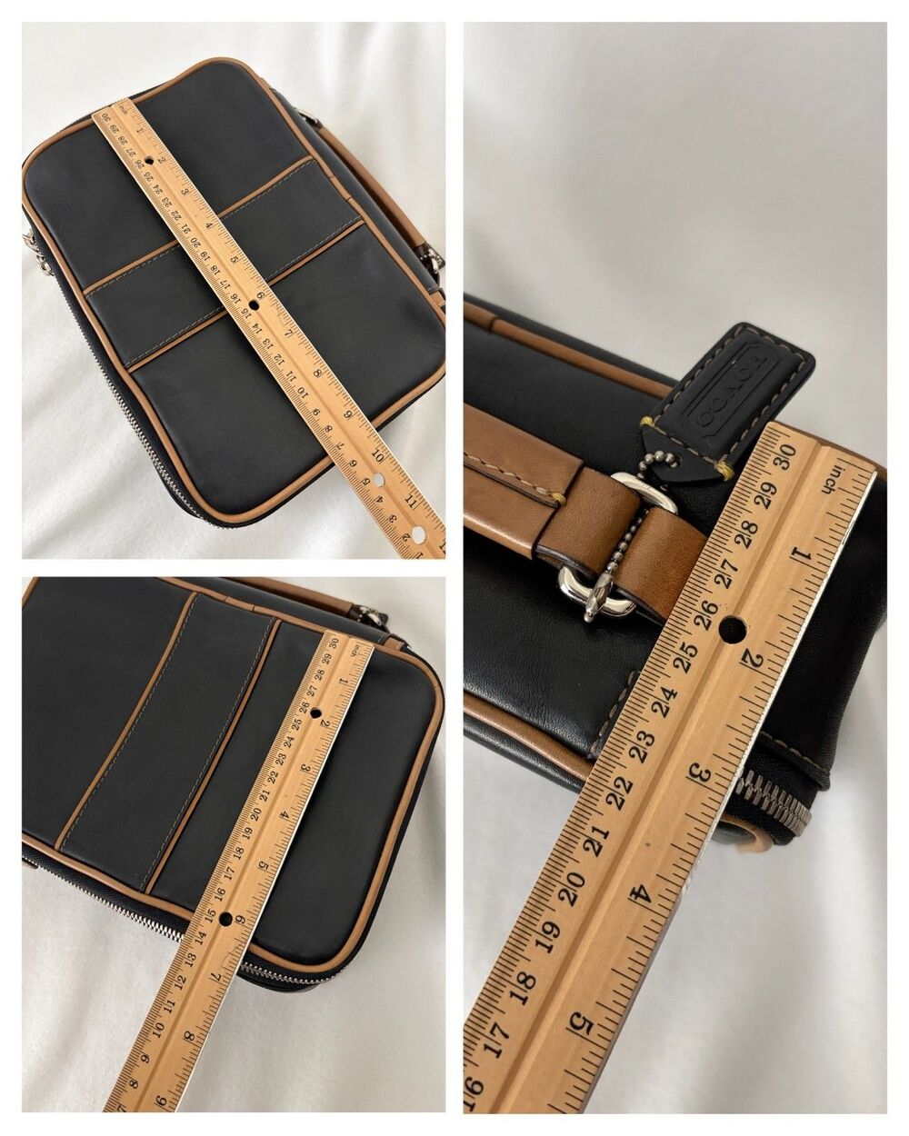 COACH Vintage Leather Toiletry Bag Costmetic Pouch Black - Picture 13 of 14